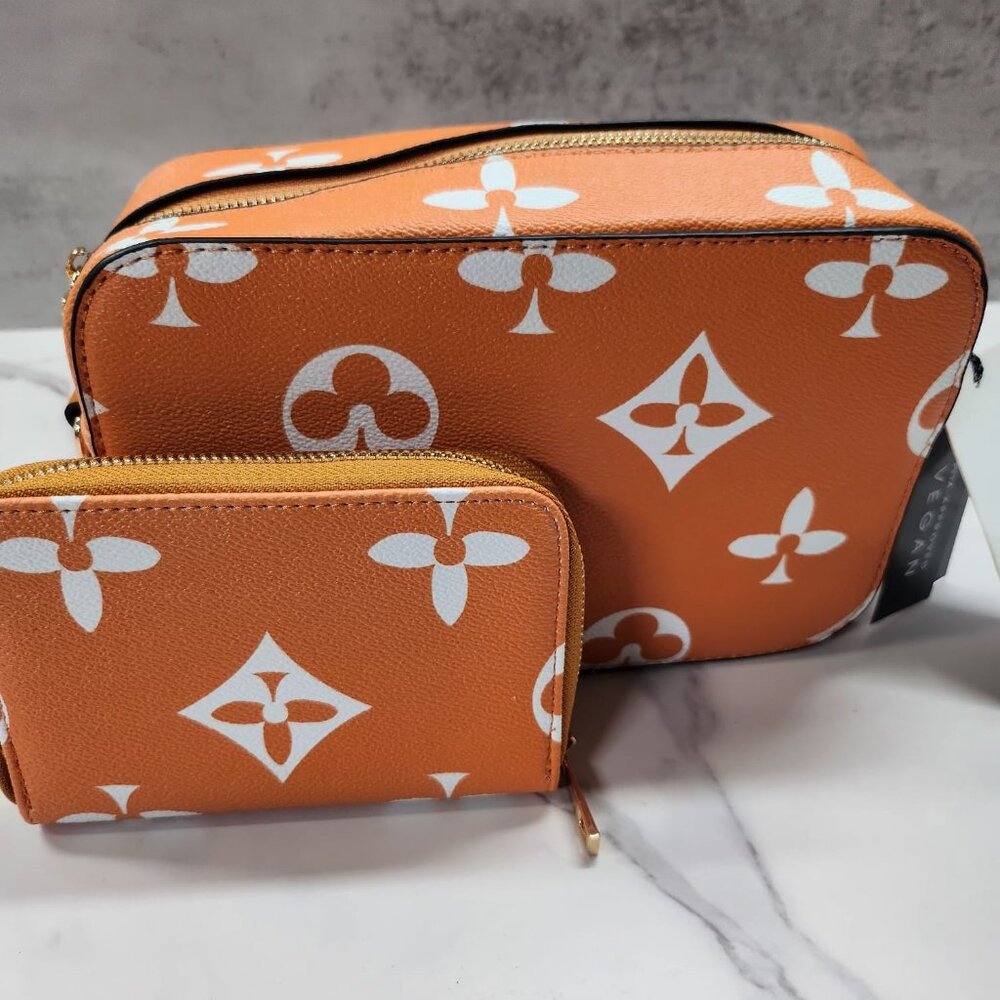 New!! Crossbody Bag and Wallet Set Orange